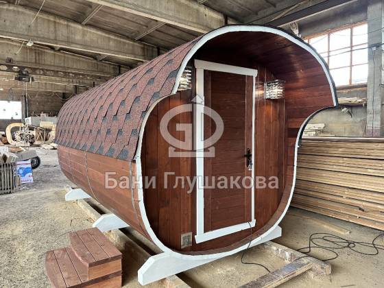 Квадратная баня бочка 4м из термодоски №82400249