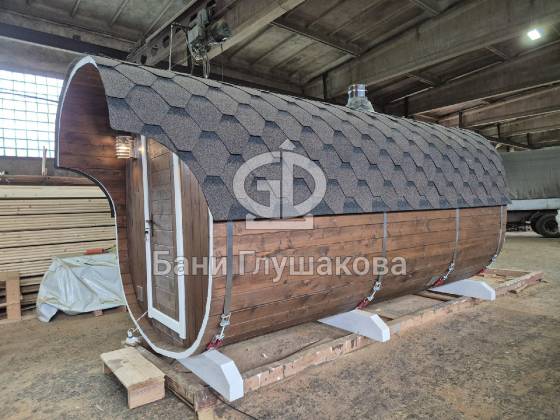 Квадратная баня бочка 4м из термодоски №82500295