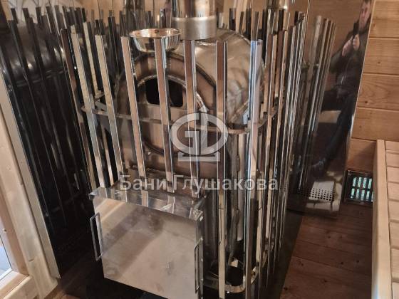 Печь для бани «ГИД 4» с короткой топкой и закрытой каменкой