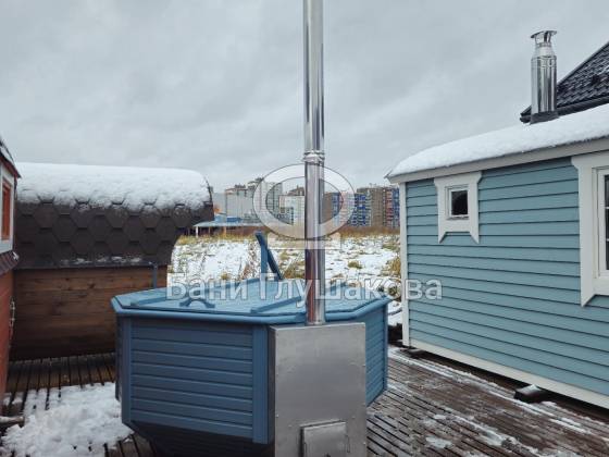 Банный чан 8 граней с подогревом со встроенной печью