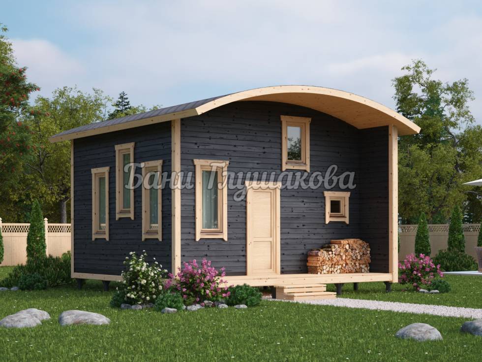 Одноэтажный деревянный дом/баня 